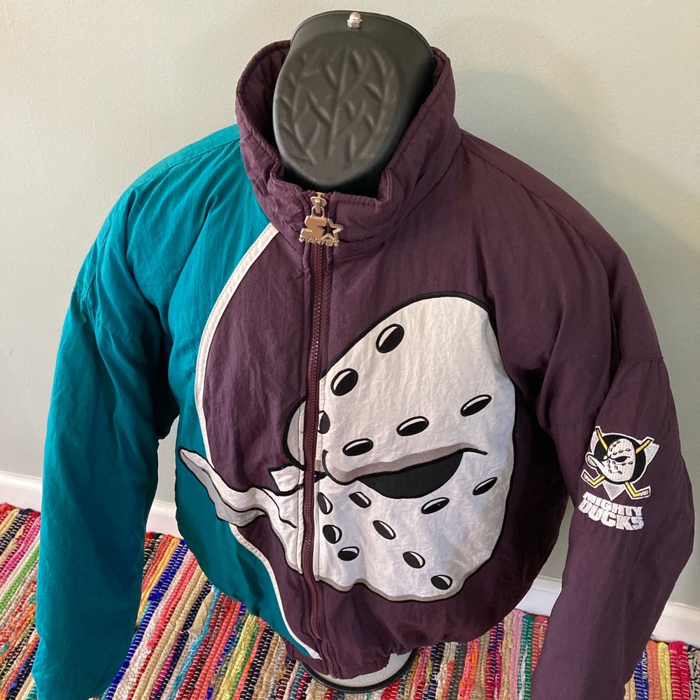 90s Anaheim Mighty Ducks Starter Jacket Large - Picture 3 of 8